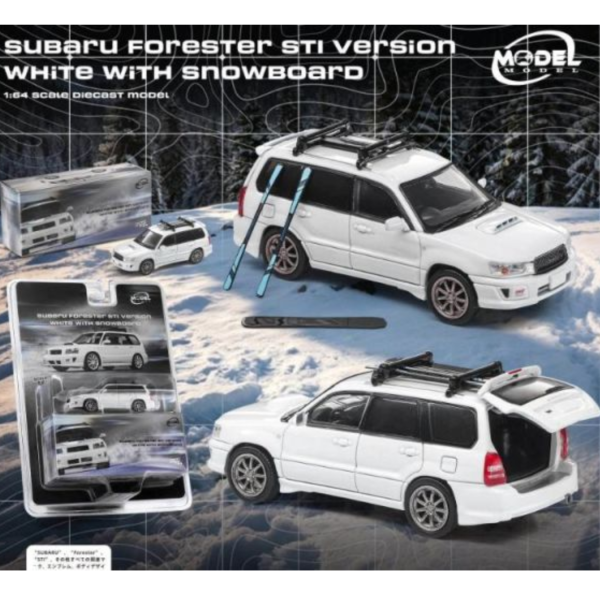(預購) Model Model 1/64 速霸陸 Subaru Forester STI Version White with Snowboard / Ski MM64-SG9-003 20260730 Model Model 1/64 速霸陸 Subaru Forester STI Version White with Snowboard / Ski MM64-SG9-003