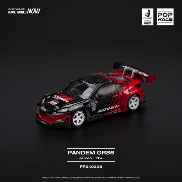 POP RACE 1/64 豐田 TOYOTA PANDEM GR86 - ADVAN PR640228 POP RACE 1/64 豐田 TOYOTA PANDEM GR86 - ADVAN PR640228