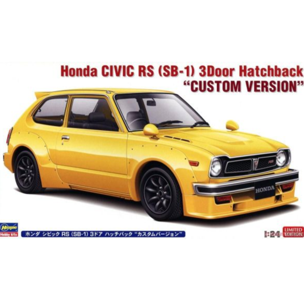 (預購) HASEGAWA 1/24 本田 Civic RS (SB-1) 3門掀背車 定製版 組裝模型 20260910 HASEGAWA 1/24 本田 Civic RS (SB-1) 3門掀背車 定製版 組裝模型