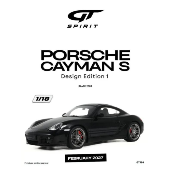 (預購) GT SPIRIT 1/18 保時捷 PORSCHE CAYMAN S DESIGN EDITION 1 BLACK 2008 GT984 20260928 GT SPIRIT 1/18 保時捷 PORSCHE CAYMAN S DESIGN EDITION 1 BLACK 2008 GT984
