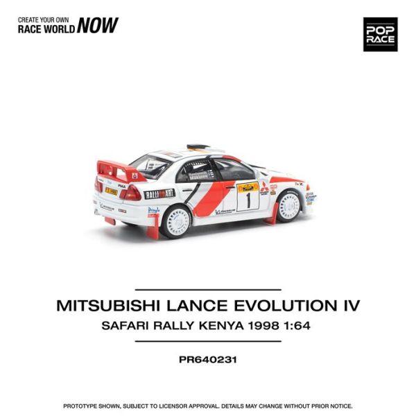 POP RACE 1/64 三菱 MITSUBISHI LANCER EVOLUTION IV SAFARI RALLY KENYA 1998 PR640231 POP RACE 1/64 三菱 MITSUBISHI LANCER EVOLUTION IV SAFARI RALLY KENYA 1998 PR640231