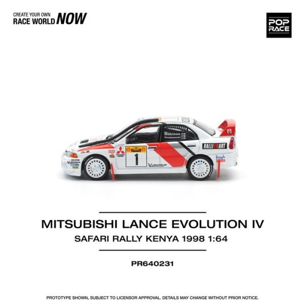 POP RACE 1/64 三菱 MITSUBISHI LANCER EVOLUTION IV SAFARI RALLY KENYA 1998 PR640231 POP RACE 1/64 三菱 MITSUBISHI LANCER EVOLUTION IV SAFARI RALLY KENYA 1998 PR640231
