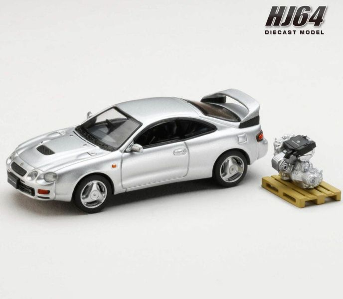 Hobby JAPAN 1/64 豐田 Toyota CELICA GT-FOUR WRC版 含3S-GTE展示引擎 銀色 Hobby JAPAN 1/64 豐田 Toyota CELICA GT-FOUR WRC版 含3S-GTE展示引擎 銀色