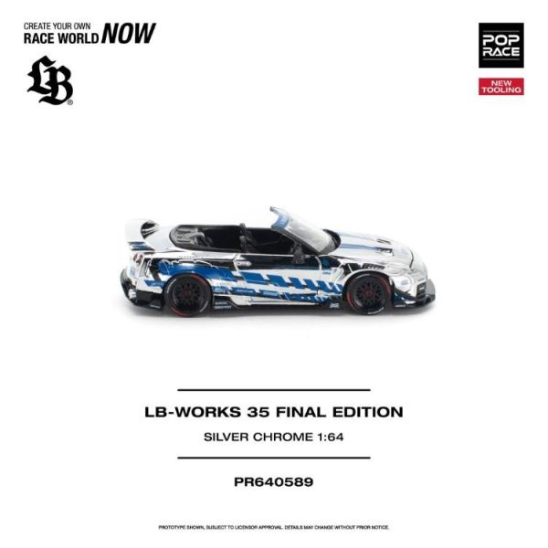 (預購) POP RACE 1/64 LB-WORKS 35GT-R FINAL EDITION SILVER CHROME PR640589 20260813 POP RACE 1/64 LB-WORKS 35GT-R FINAL EDITION SILVER CHROME PR640589