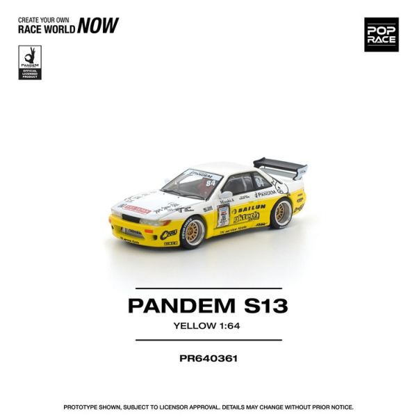 (預購) POP RACE 1/64 日產 Nissan PANDEM SILVIA S13 2020 D1 LIGHTS YELLOW/WHITE (預購) POP RACE 1/64 日產 Nissan PANDEM SILVIA S13 2020 D1 LIGHTS YELLOW/WHITE