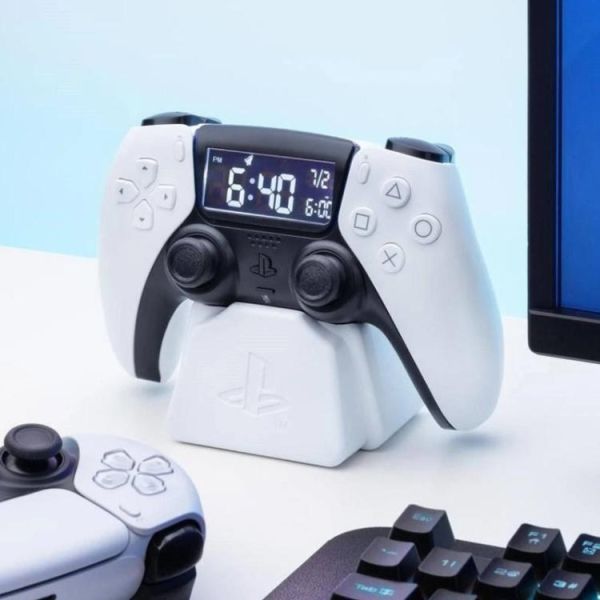 PaladoneUK PS5官方授權白色手把造型鬧鐘 PaladoneUK PS5官方授權白色手把造型鬧鐘