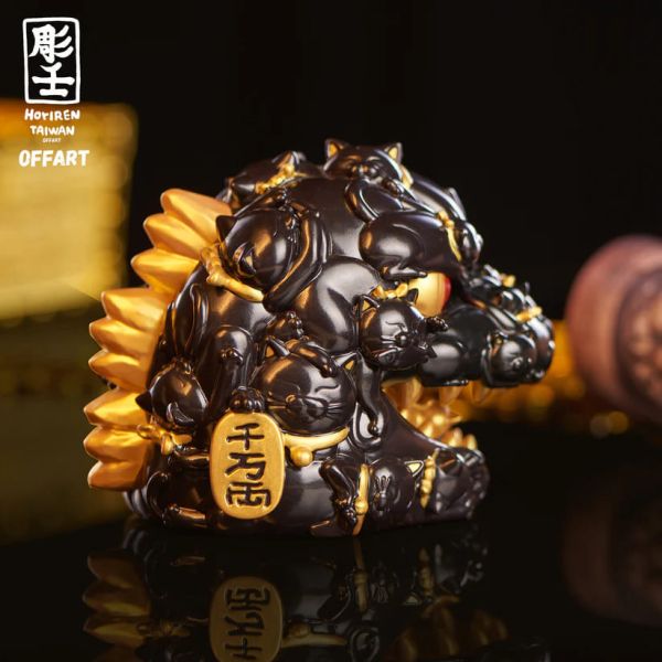 OFFART X 雕壬 百貓紅蓮 招財頭雕 墨金版 OFFART X 雕壬 百貓紅蓮 招財頭雕 墨金版