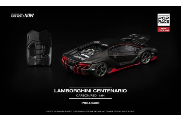 (預購) POP RACE 1/64 藍寶堅尼 LAMBORGHINI CENTENARIO CARBON RED PR640436 20251121 POP RACE 1/64 藍寶堅尼 LAMBORGHINI CENTENARIO CARBON RED PR640436