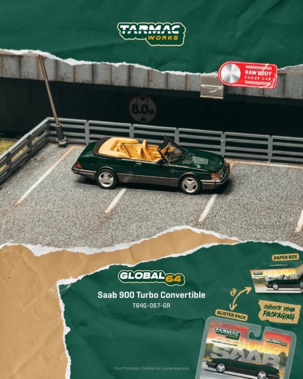 (預購) [吊卡版] TARMAC WORKS 1/64 Saab 900 Turbo Convertible Green T64G-067-GR 20260406 [吊卡版] TARMAC WORKS 1/64 Saab 900 Turbo Convertible Green T64G-067-GR