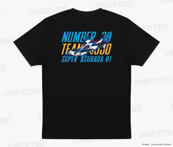 NEXTEE 閃電霹靂車 CyberFormula 超級阿斯拉01 短袖T恤 黑色＆白色 分別販售 NEXTEE 閃電霹靂車 CyberFormula 超級阿斯拉01 短袖T恤 黑色＆白色 分別販售