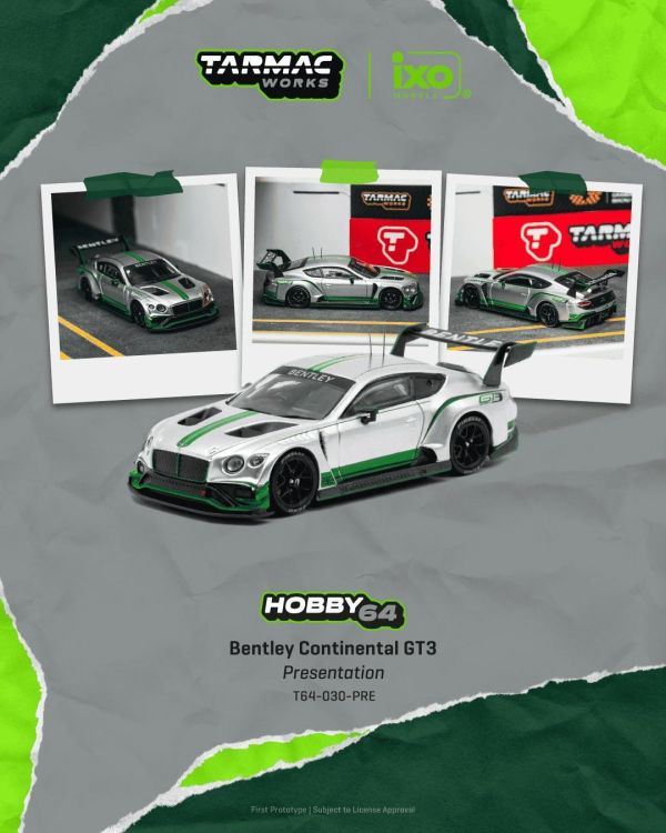 (預購) TARMAC WORKS 1/64 賓利 HOBBY64 Bentley Continental GT3 Presentation T64-030-PRE 20260921 TARMAC WORKS 1/64 賓利 HOBBY64 Bentley Continental GT3 Presentation T64-030-PRE