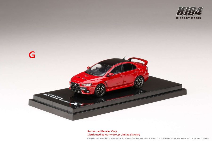 Hobby JAPAN 1/64 三菱 Mitsubishi Lancer Evolution X Final Edition EVO十代最終版 黑頂板 金屬紅 Hobby JAPAN 1/64 三菱 Mitsubishi Lancer Evolution X Final Edition EVO十代最終版 黑頂板 金屬紅