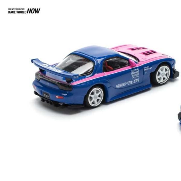 POP RACE 1/64 馬自達 MAZDA RX7 RE-AMEMIYA BLUE/PINK PR640240 POP RACE 1/64 馬自達 MAZDA RX7 RE-AMEMIYA BLUE/PINK PR640240