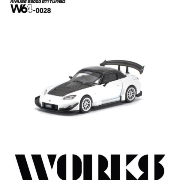(預購) WORKS MODEL 1/64 本田 AMUSE S2000 GT1 TURBO WHITE W640028 20260809 WORKS MODEL 1/64 本田 AMUSE S2000 GT1 TURBO WHITE W640028