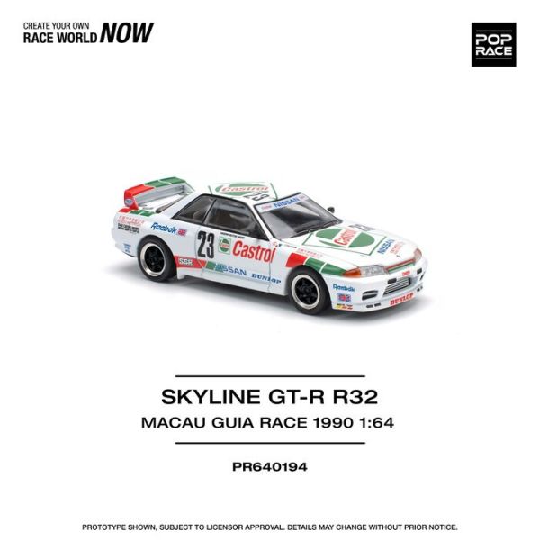 POP RACE 1/64 日產 NISSAN GT-R R32 MACAU GUIA RACE 1990 WINNER PR640194 POP RACE 1/64 日產 NISSAN GT-R R32 MACAU GUIA RACE 1990 WINNER PR640194