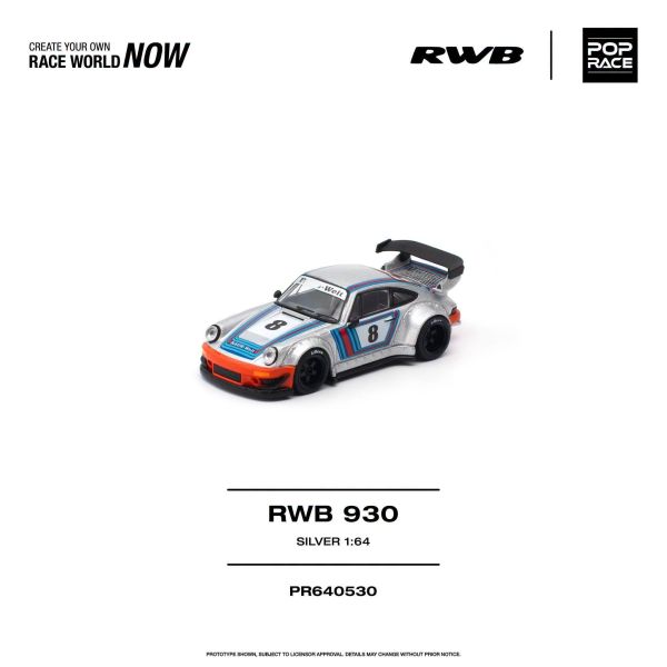 (預購) POP RACE 1/64 RWB 930 SILVER 20261108 POP RACE 1/64 RWB 930 SILVER