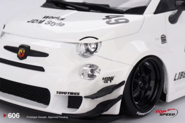 TOPSPEED 1/18 LB-WORKS x Abas Works Abarth 595 Gara White TS0606 TOPSPEED 1/18 LB-WORKS x Abas Works Abarth 595 Gara White TS0606