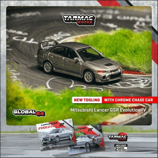 (預購) TARMAC WORKS 1/64 三菱 Mitsubishi Lancer GSR Evolution IV Silver T64G-076-SL (預購) TARMAC WORKS 1/64 三菱 Mitsubishi Lancer GSR Evolution IV Silver T64G-076-SL
