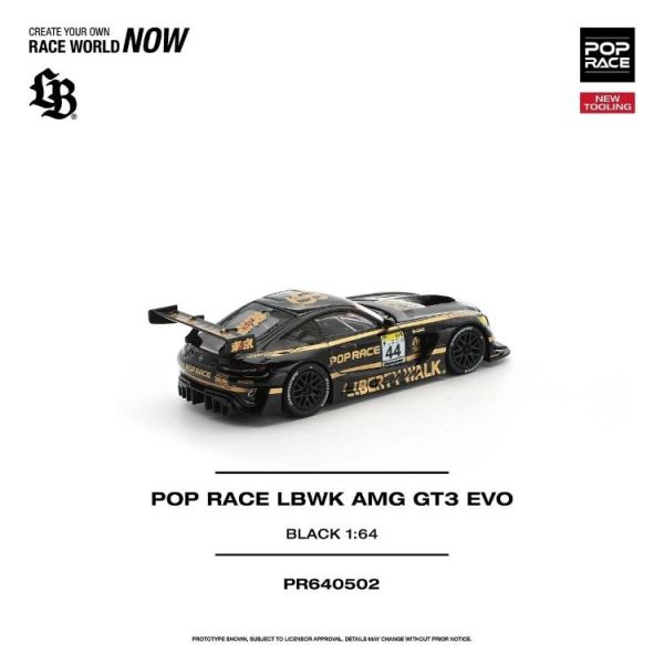 (預購) POP RACE 1/64 三菱 POP RACE LBWK AMG GT3 EVO - BLACK PR640502 20260729 POP RACE 1/64 三菱 POP RACE LBWK AMG GT3 EVO - BLACK PR640502