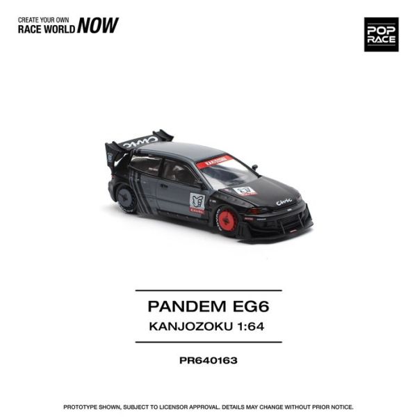 POP RACE 1/64 本田 HONDA PANDEM CIVIC EG6 "KANJOZOKU" PR640163 POP RACE 1/64 本田 HONDA PANDEM CIVIC EG6 "KANJOZOKU" PR640163