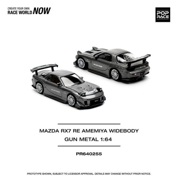 POP RACE 1/64 馬自達 MAZDA RX7 RE-AMEMIYA GUN METAL PR640255 POP RACE 1/64 馬自達 MAZDA RX7 RE-AMEMIYA GUN METAL PR640255