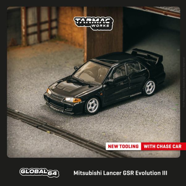 TARMAC WORKS 1/64 三菱 Mitsubishi Lancer GSR Evolution III EVO三代 黑色 TARMAC WORKS 1/64 三菱 Mitsubishi Lancer GSR Evolution III EVO三代 黑色