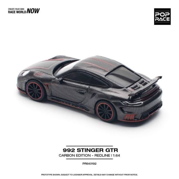POP RACE 1/64 保時捷 PORSCHE 992 STINGER GTR CARBON EDITION - REDLINE POP RACE 1/64 保時捷 PORSCHE 992 STINGER GTR CARBON EDITION - REDLINE