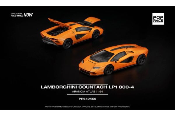 (預購) POP RACE 1/64 藍寶堅尼 LAMBORGHINI COUNTACH LP1 800-4 ARANCIA ATLAS PR640450 20251121 POP RACE 1/64 藍寶堅尼 LAMBORGHINI COUNTACH LP1 800-4 ARANCIA ATLAS PR640450