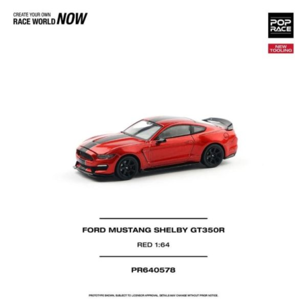 (預購) POP RACE 1/64 福特 FORD MUSTANG SHELBY GT350R RACE RED PR640578 20260622 POP RACE 1/64 福特 FORD MUSTANG SHELBY GT350R RACE RED PR640578