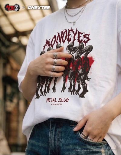 NEXTee 合金彈頭MetalSlug Monoeyes 寬版短袖T恤 黑&白 NEXTee 合金彈頭MetalSlug Monoeyes 寬版短袖T恤 黑&白