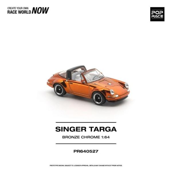 (預購) POP RACE 1/64 SINGER TARGA BRONZE CHROME PR640527 20260527 POP RACE 1/64 SINGER TARGA BRONZE CHROME PR640527