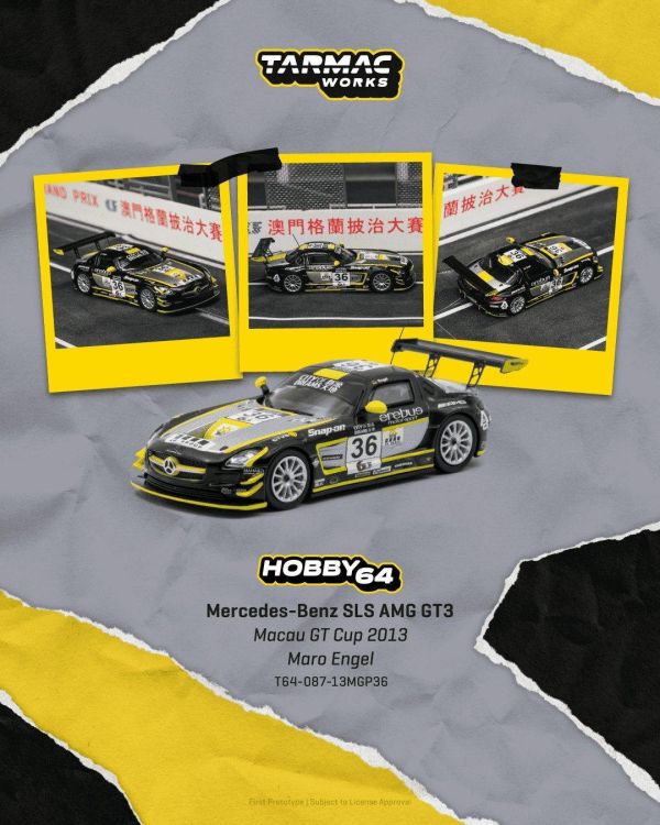 (預購) TARMAC WORKS 1/64 賓士 HOBBY64 Mercedes-Benz SLS AMG GT3 Macau GT Cup 2013 T64-087-13MGP36 20260921 TARMAC WORKS 1/64 賓士 HOBBY64 Mercedes-Benz SLS AMG GT3 Macau GT Cup 2013 T64-087-13MGP36