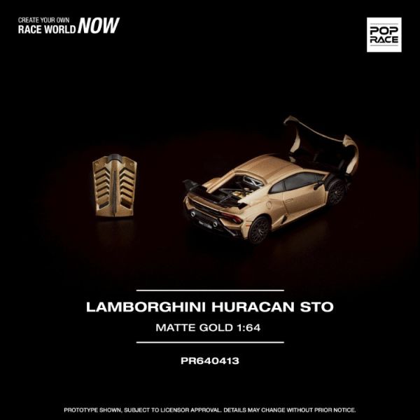 (預購) POP RACE 1/64 藍寶堅尼LAMBORGHINI HURACAN STO MATTE GOLD 霧金高質感塗裝 PR640413 20251107 POP RACE 1/64 藍寶堅尼LAMBORGHINI HURACAN STO MATTE GOLD 霧金高質感塗裝 PR640413