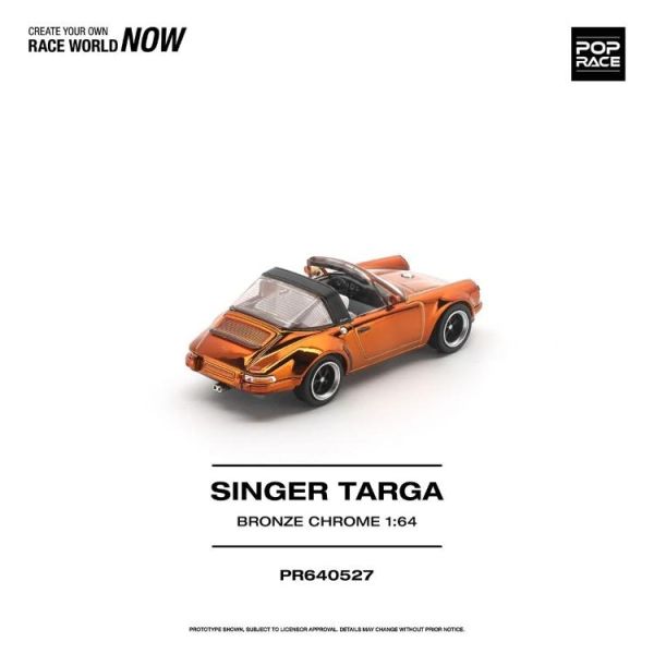 (預購) POP RACE 1/64 SINGER TARGA BRONZE CHROME PR640527 20260527 POP RACE 1/64 SINGER TARGA BRONZE CHROME PR640527