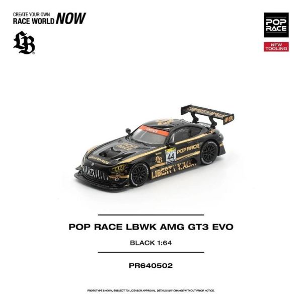 (預購) POP RACE 1/64 三菱 POP RACE LBWK AMG GT3 EVO - BLACK PR640502 20260729 POP RACE 1/64 三菱 POP RACE LBWK AMG GT3 EVO - BLACK PR640502