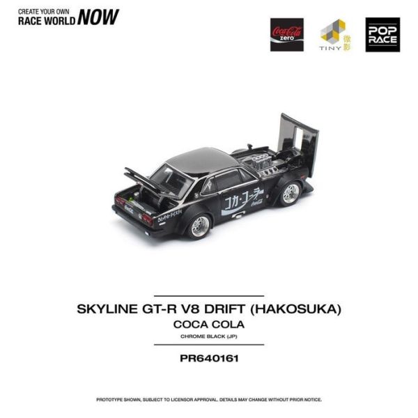 POP RACE 1/64 日產 NISSAN SKYLINE GT-R DRIFT (HAKOSUKA) COCA COLA ZERO JP BLACK CHROME 可口可樂限定配色 PR640161 POP RACE 1/64 日產 NISSAN SKYLINE GT-R DRIFT (HAKOSUKA) COCA COLA ZERO JP BLACK CHROME 可口可樂限定配色 PR640161