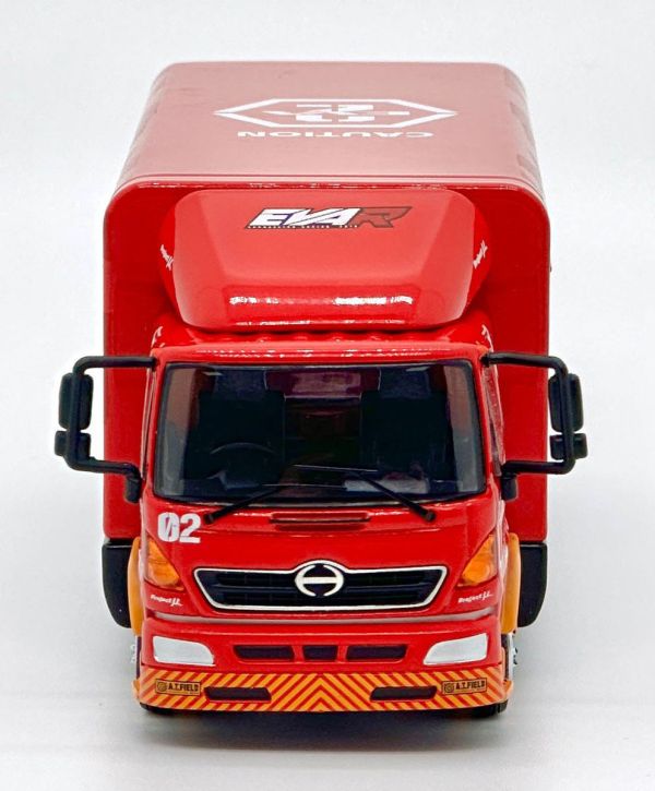 [即將到貨 請點貨到通知] POP RACE 1/64 EVA Racing Trans Porter HINO 500 運輸車 EVA-02 貳號機 POP RACE 1/64 EVA Racing Trans Porter HINO 500 運輸車 EVA-02 貳號機