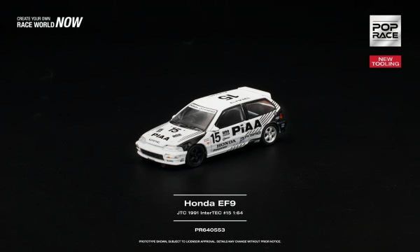 (預購) POP RACE 1/64 本田 HONDA CIVIC (EF9) #15 JTC 1991 InterTEC PR640553 20260906 POP RACE 1/64 本田 HONDA CIVIC (EF9) #15 JTC 1991 InterTEC PR640553