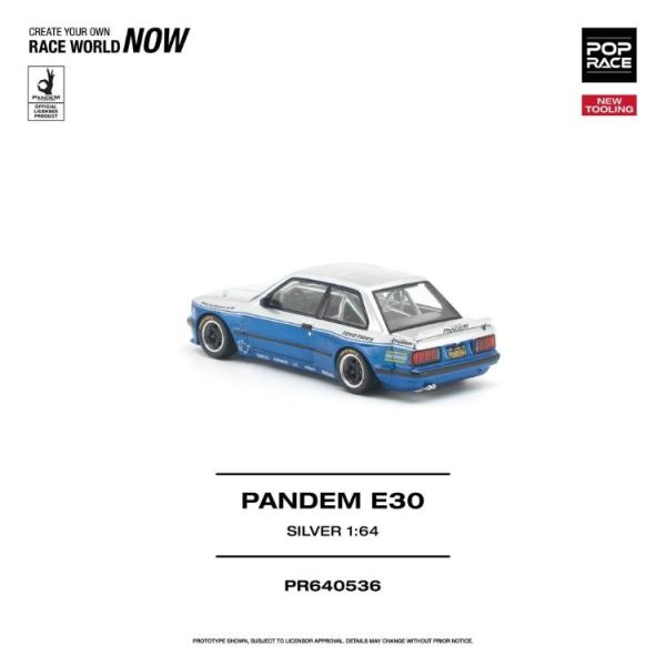 (預購) POP RACE 1/64 PANDEM E30 SILVER PR640536 20260701 POP RACE 1/64 PANDEM E30 SILVER PR640536
