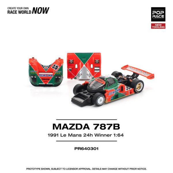 (預購) POP RACE 1/64 馬自達 MAZDA 787B 1991 LE MANS 24H WINNER (預購) POP RACE 1/64 馬自達 MAZDA 787B 1991 LE MANS 24H WINNER