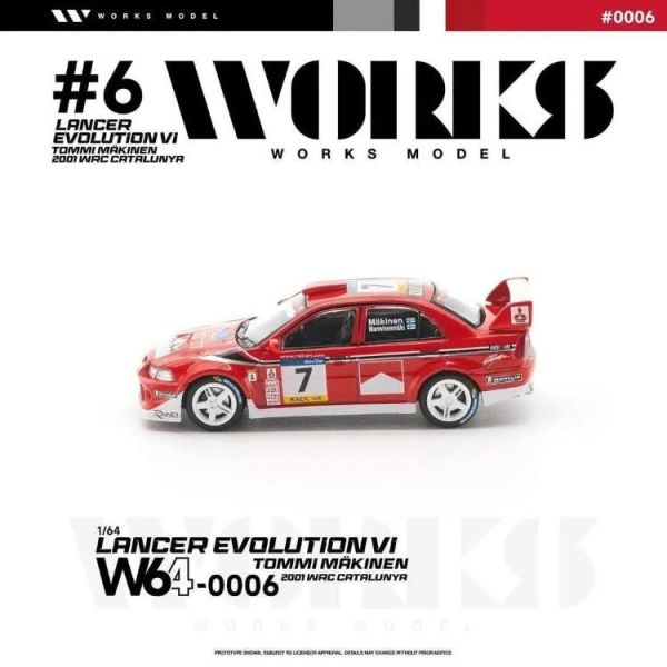 (預購) WORKS Model 1/64 三菱 MITSUBISHI LANCER EVOLUTION VI TOMMI MAKINEN 2001 WRC CATALUNYA W640006 20260524 WORKS Model 1/64 三菱 MITSUBISHI LANCER EVOLUTION VI TOMMI MAKINEN 2001 WRC CATALUNYA W640006