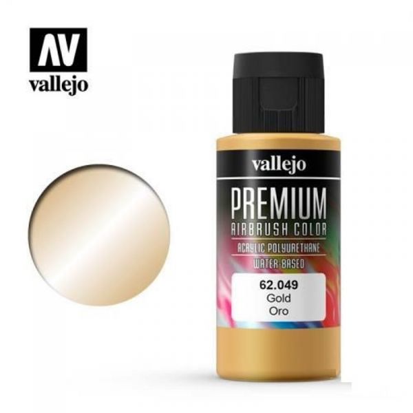 Acrylicos Vallejo 62049 高階色彩 Premium Color 金色 Gold 60 ml. Acrylicos,Vallejo,62049,高階色彩,Premium,Color,金色 ,Gold,60 ml.