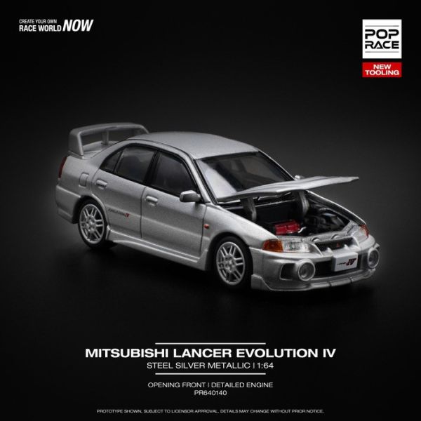 POP RACE 1/64 三菱 MITSUBISHI LANCER EVOLUTION IV EVO4代 鋼鐵銀 PR640140 POP RACE 1/64 三菱 MITSUBISHI LANCER EVOLUTION IV EVO4代 鋼鐵銀 PR640140