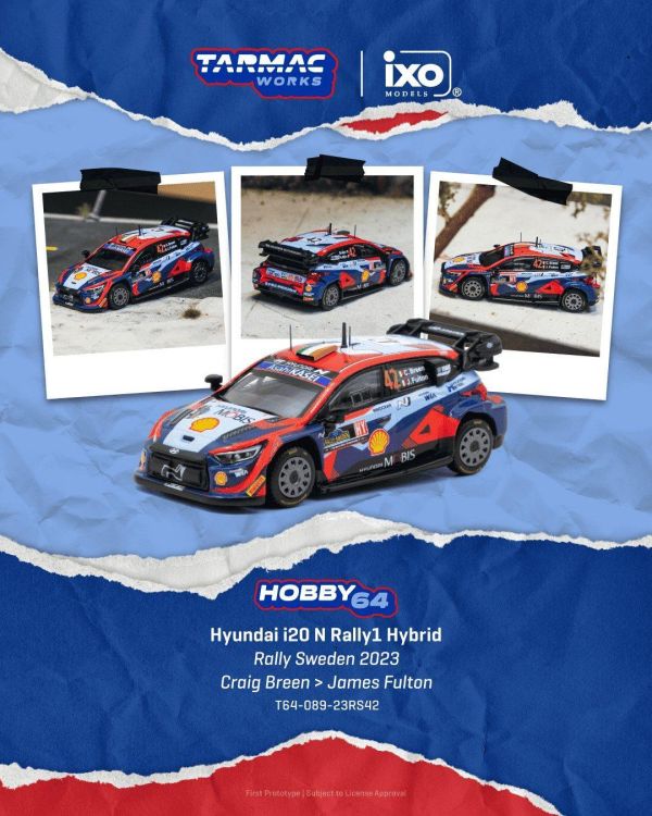 (預購) TARMAC WORKS 1/64 現代 HOBBY64 Hyundai Hyundai i20 N Rally1 Hybrid Rally Sweden 2023 T64-089-23RS42 20260921 TARMAC WORKS 1/64 現代 HOBBY64 Hyundai Hyundai i20 N Rally1 Hybrid Rally Sweden 2023 T64-089-23RS42