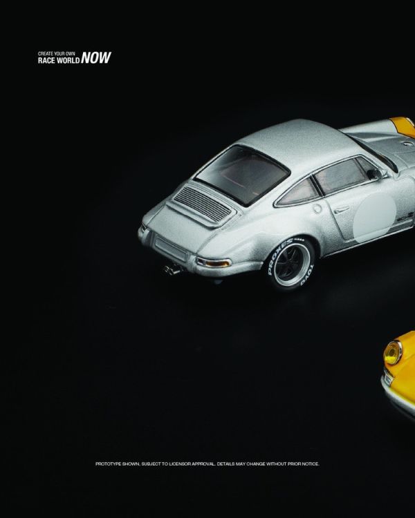 (預購) POP RACE 1/64 保時捷 Porsche SINGER YELLOW/SILVER (預購) POP RACE 1/64 保時捷 Porsche SINGER YELLOW/SILVER