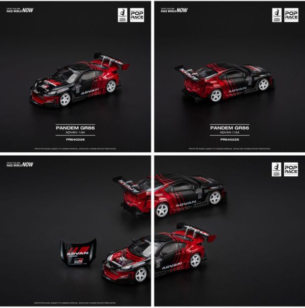 POP RACE 1/64 豐田 TOYOTA PANDEM GR86 - ADVAN PR640228 POP RACE 1/64 豐田 TOYOTA PANDEM GR86 - ADVAN PR640228