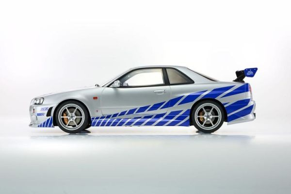 (預購) KYOSHO 京商 1/12 巨大比例 玩命關頭2 日產 Nissan Skyline R34 GT-R 2001 Fast & Furious (Silver/Blue Stripes) KSR12007A 20260205 KYOSHO 京商 1/12 巨大比例 玩命關頭2 日產 Nissan Skyline R34 GT-R 2001 Fast & Furious (Silver/Blue Stripes) KSR12007A