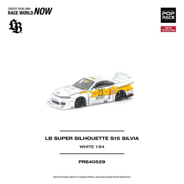 (預購) POP RACE 1/64 日產 LB SUPER SILHOUETTE S15 SILVIA WHITE PR640529 20260701 POP RACE 1/64 日產 LB SUPER SILHOUETTE S15 SILVIA WHITE PR640529