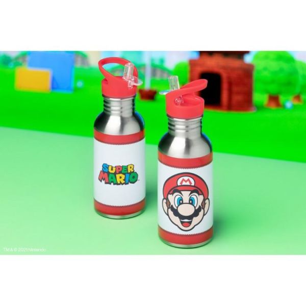 PaladoneUK 任天堂超級瑪利歐金屬運動水壺連飲管500ml PaladoneUK 任天堂超級瑪利歐金屬運動水壺連飲管500ml
