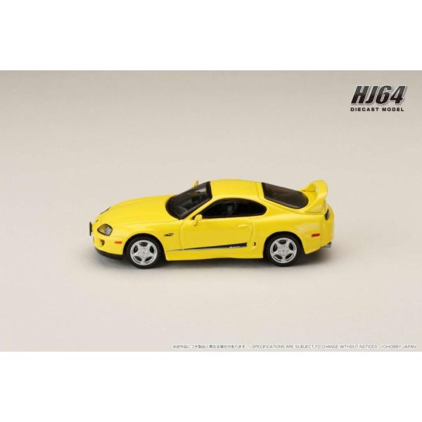 Hobby JAPAN 1/64 豐田 Toyota SUPRA RZ JZA80 超亮黃色 原廠選配改裝版 含磁吸式活動前下擾流板 Hobby JAPAN 1/64 豐田 Toyota SUPRA RZ JZA80 超亮黃色 原廠選配改裝版 含磁吸式活動前下擾流板